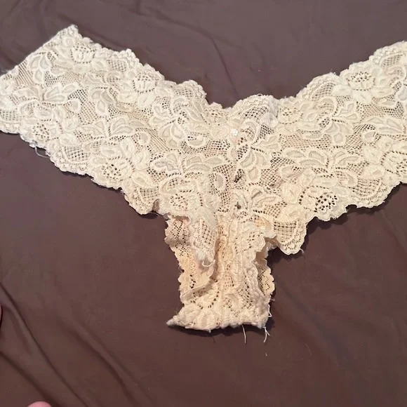 Lacy Tan booty shorts by Frederick’s of Hollywood - Picture 2 of 6